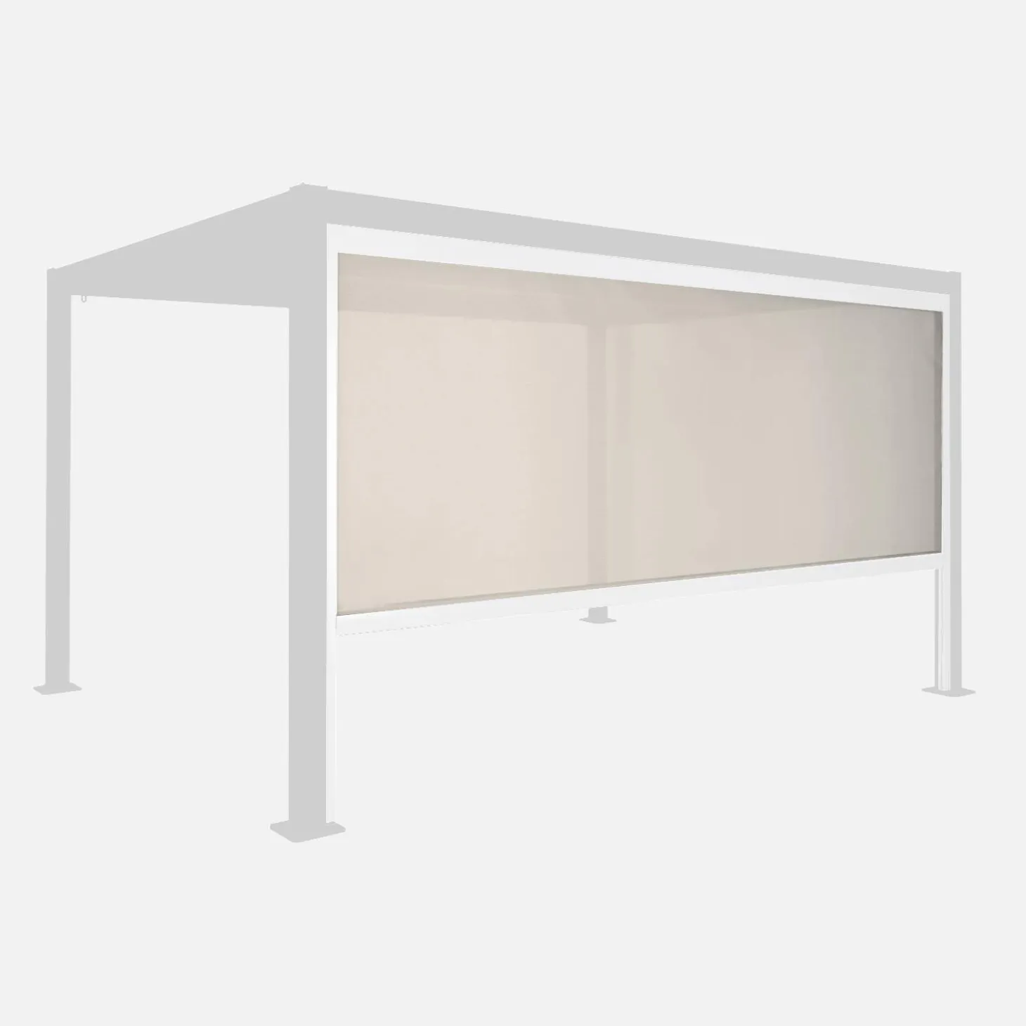 Estor lateral enrollable de aluminio y textileno para pérgola bioclimática, 4m
