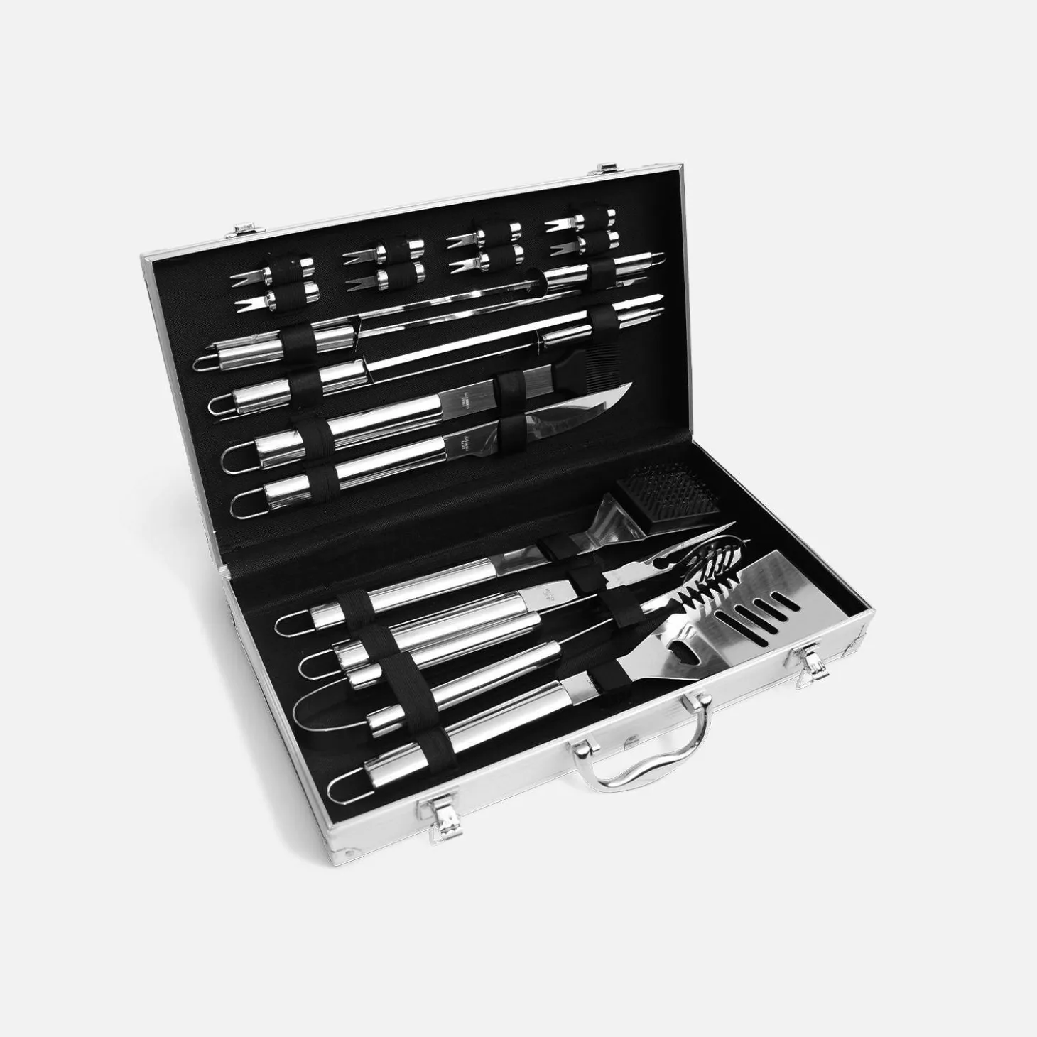 Estuche para utensilios de barbacoa de 18 piezas