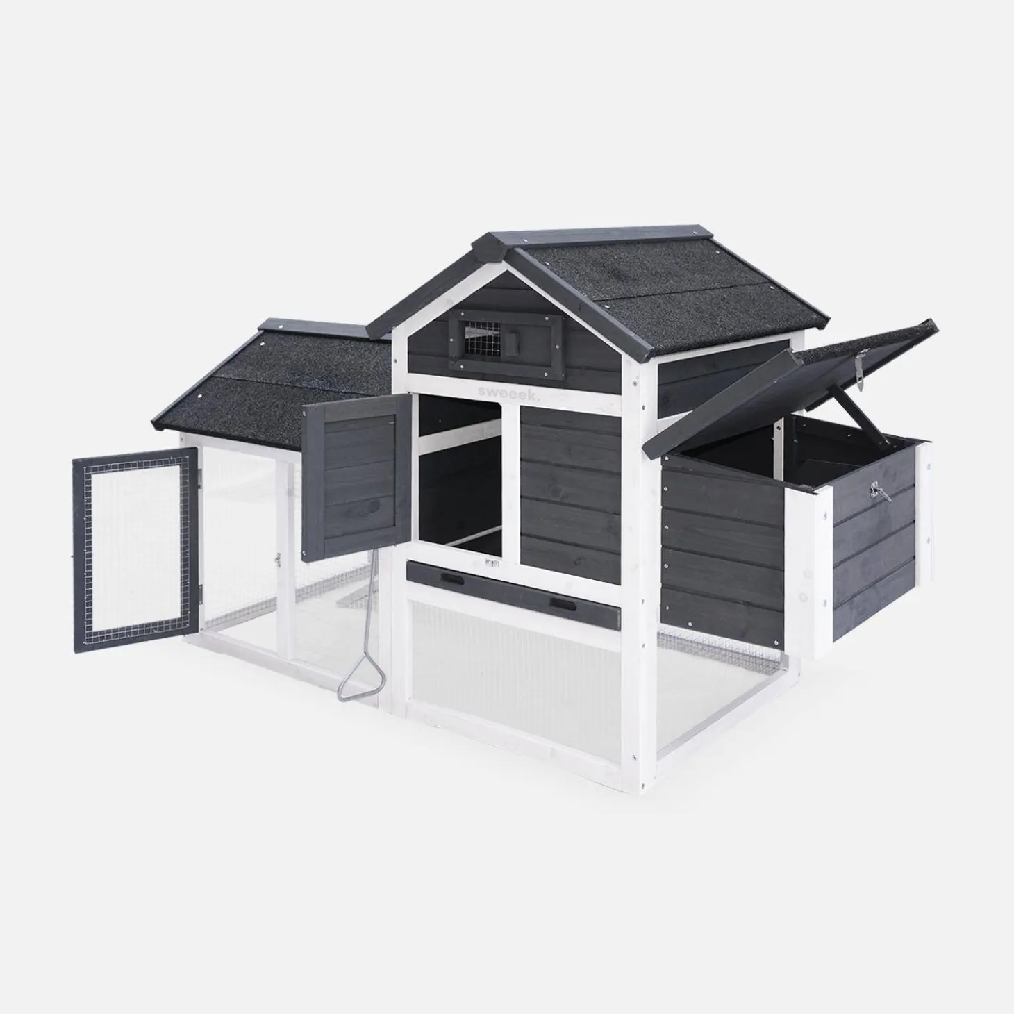 Gallinero de madera con corral para 3 gallinas