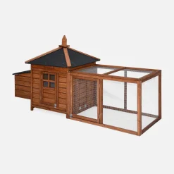 Gallinero de madera con corral para 2 gallinas