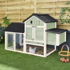 Gallinero de madera con corral para 3 gallinas