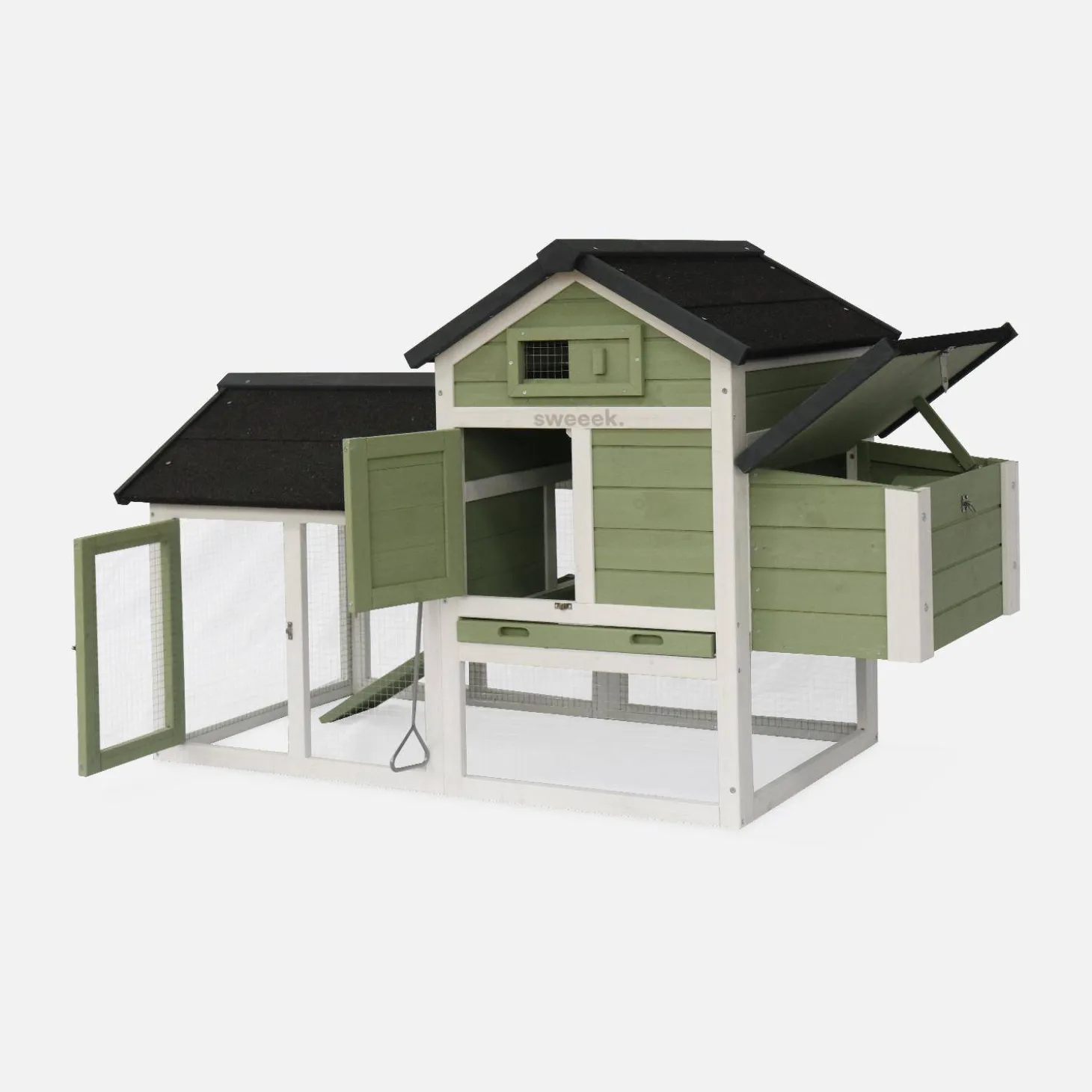 Gallinero de madera con corral para 3 gallinas
