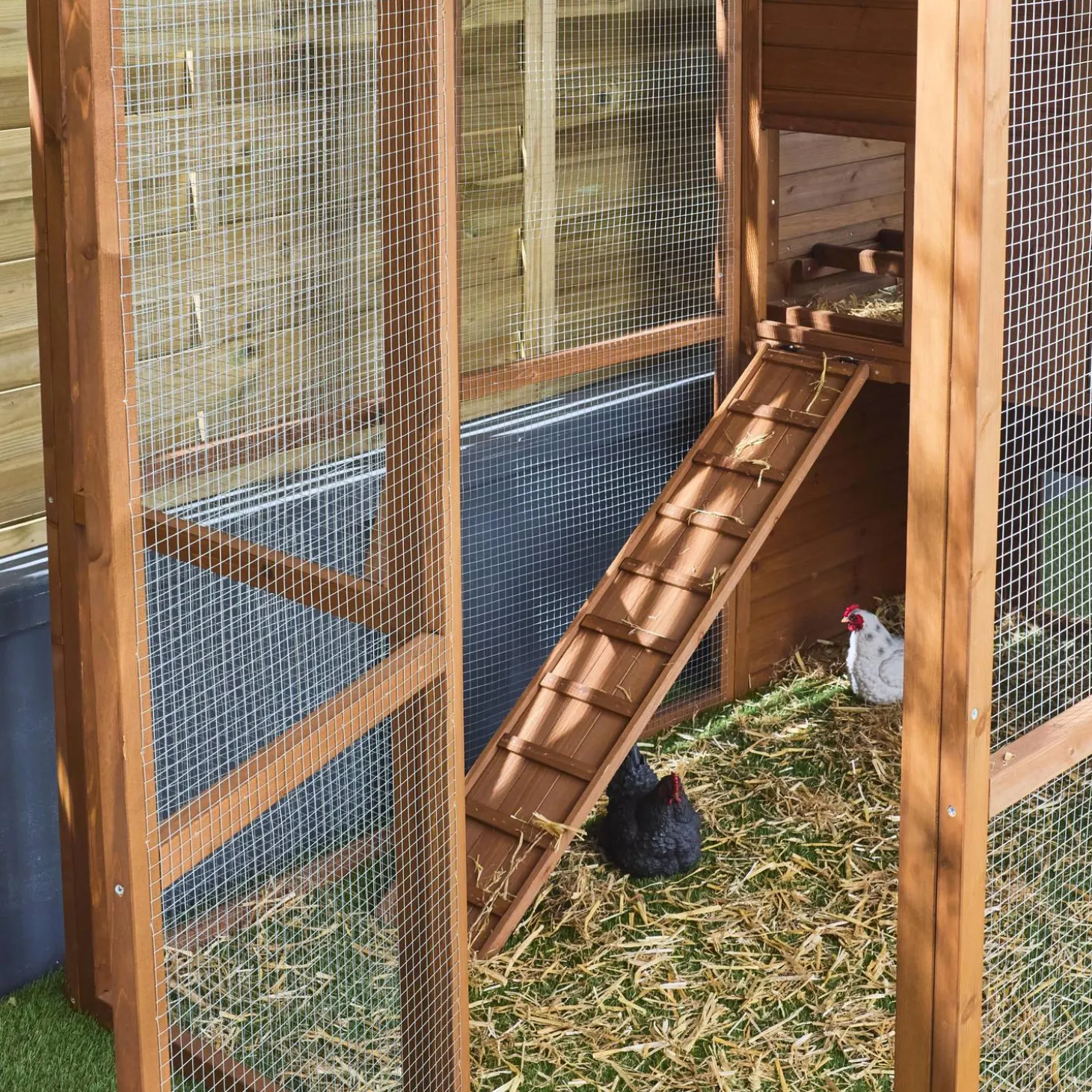 Gallinero de madera con corral para 6 a 8 gallinas