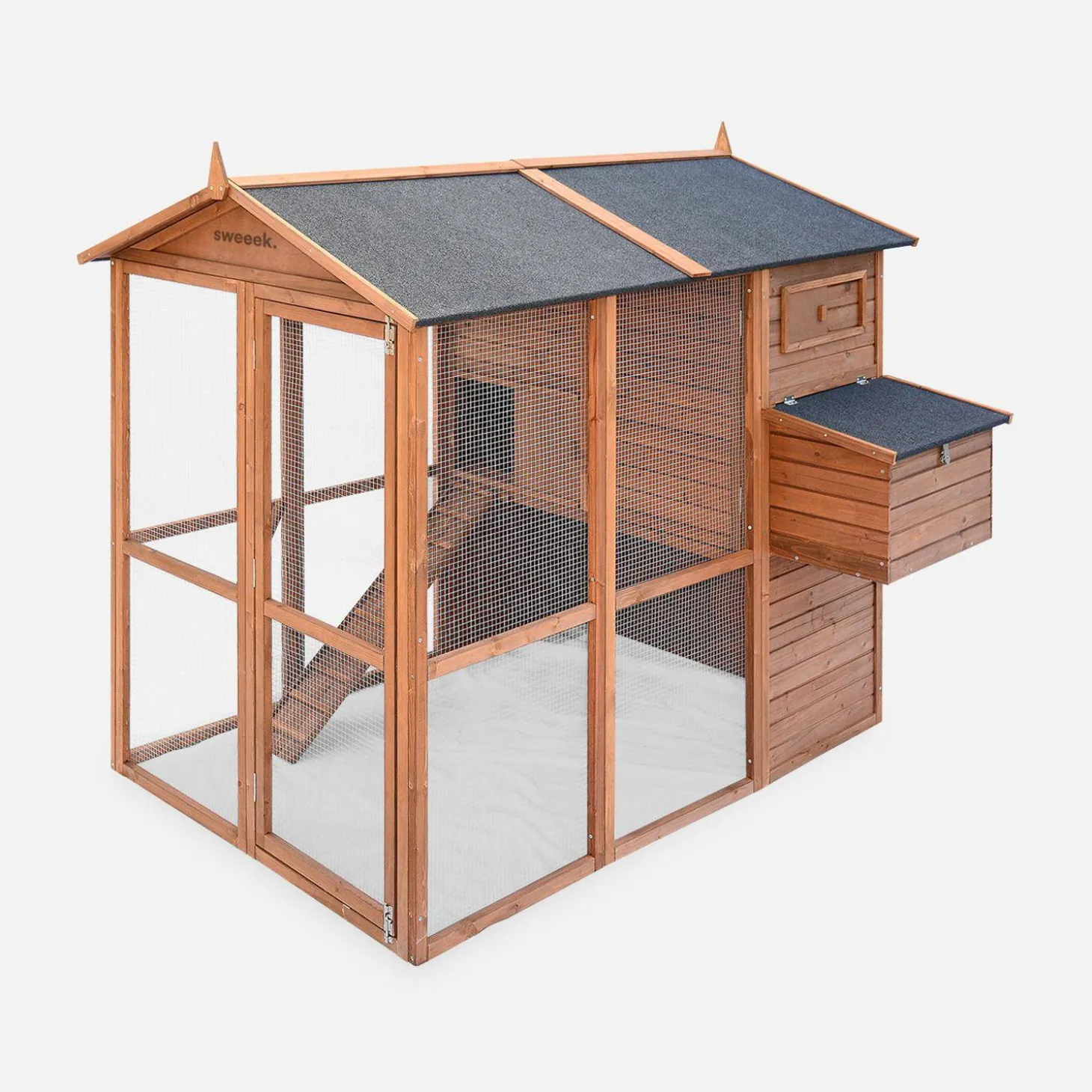 Gallinero de madera con corral para 6 a 8 gallinas