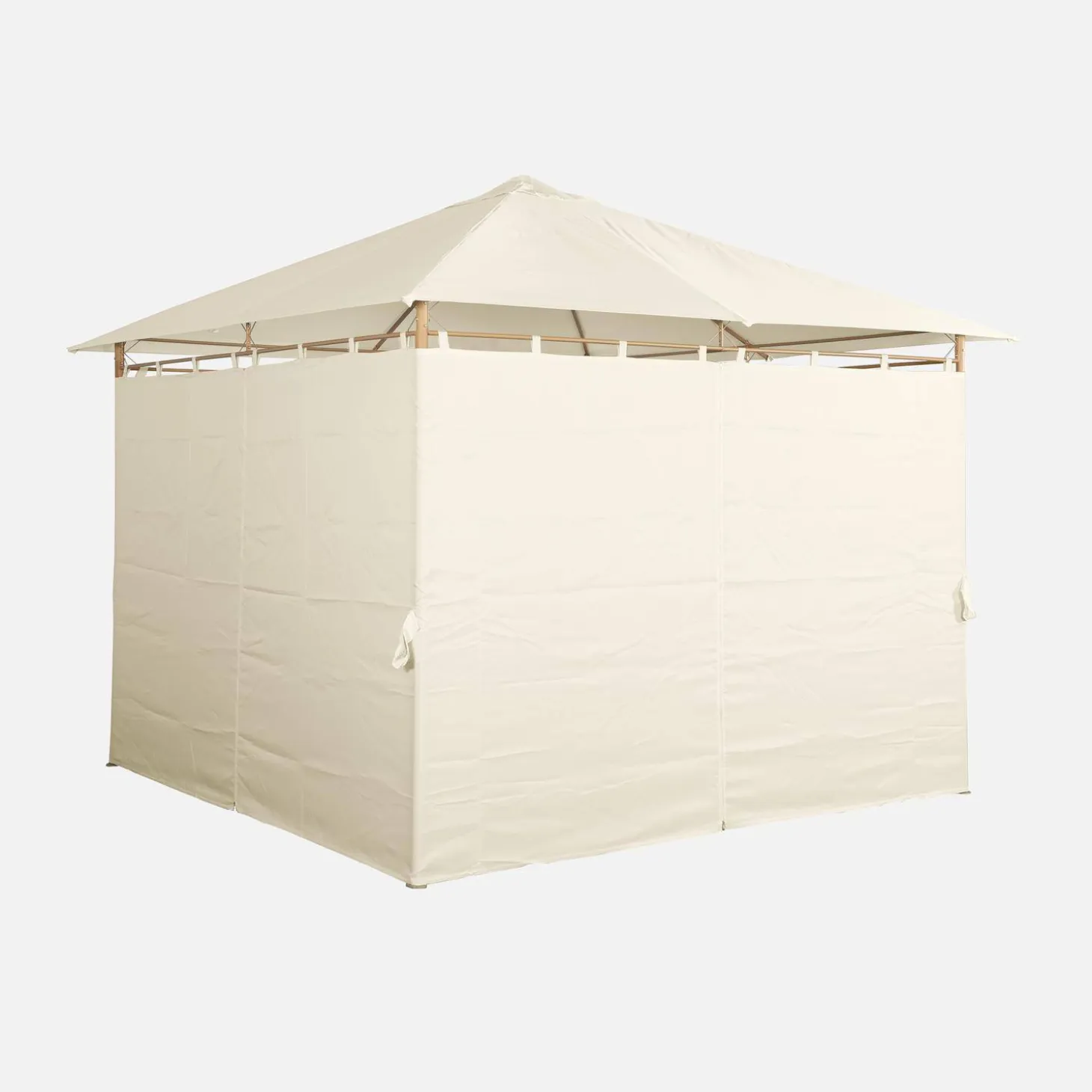 Gazebo de jardín con cortinas 3x3m