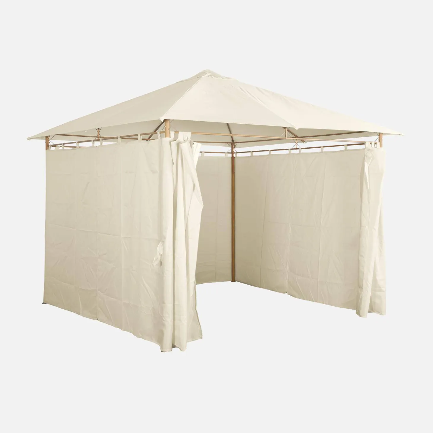 Gazebo de jardín con cortinas 3x3m