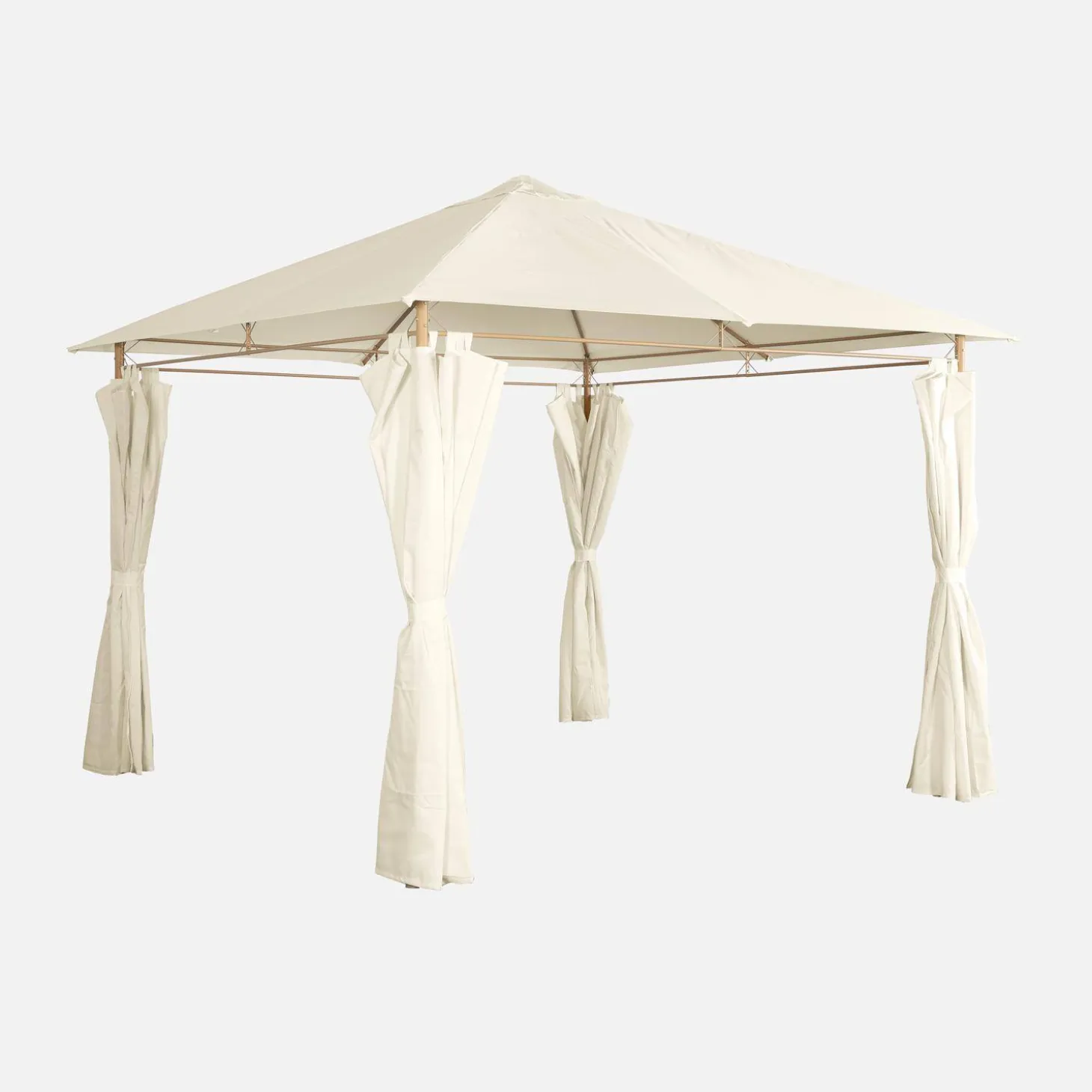 Gazebo de jardín con cortinas 3x3m