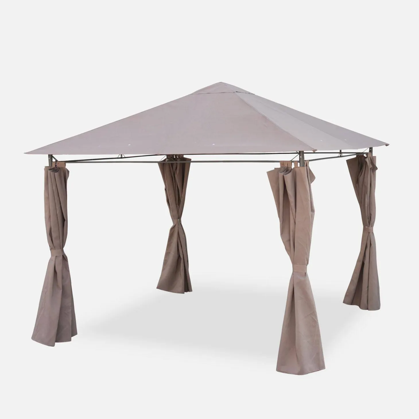 Gazebo de jardín con cortinas 3x3m