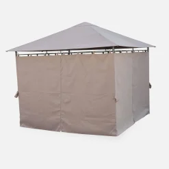 Gazebo de jardín con cortinas 3x3m