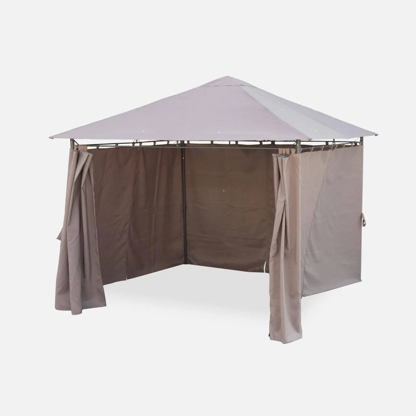 Gazebo de jardín con cortinas 3x3m