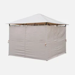 Gazebo de jardín con cortinas 3x3m