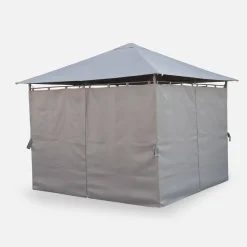 Gazebo de jardín con cortinas 3x3m