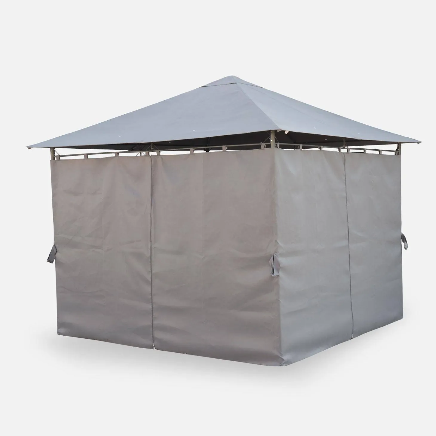 Gazebo de jardín con cortinas 3x3m