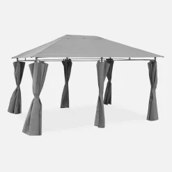 Gazebo de jardín 3x4m con cortinas