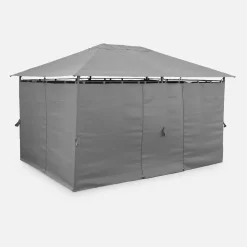 Gazebo de jardín 3x4m con cortinas