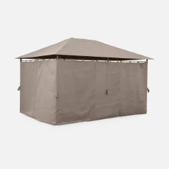 Gazebo de jardín 3x4m con cortinas