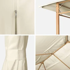 Gazebo de jardín 3x4m con cortinas