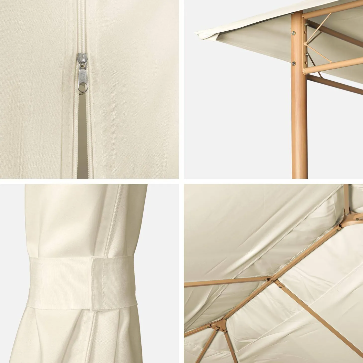 Gazebo de jardín 3x4m con cortinas