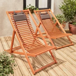 Hamaca de madera de eucalipto, set de 2