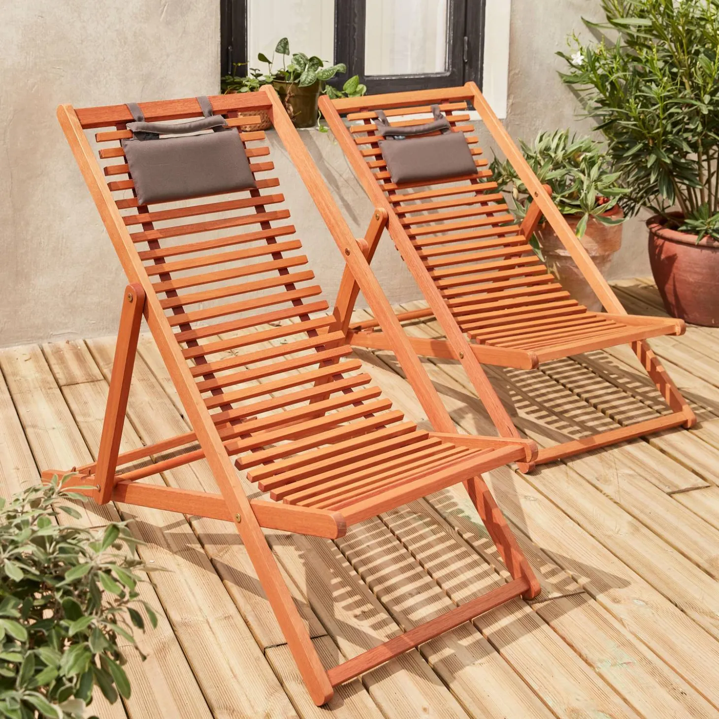 Hamaca de madera de eucalipto, set de 2