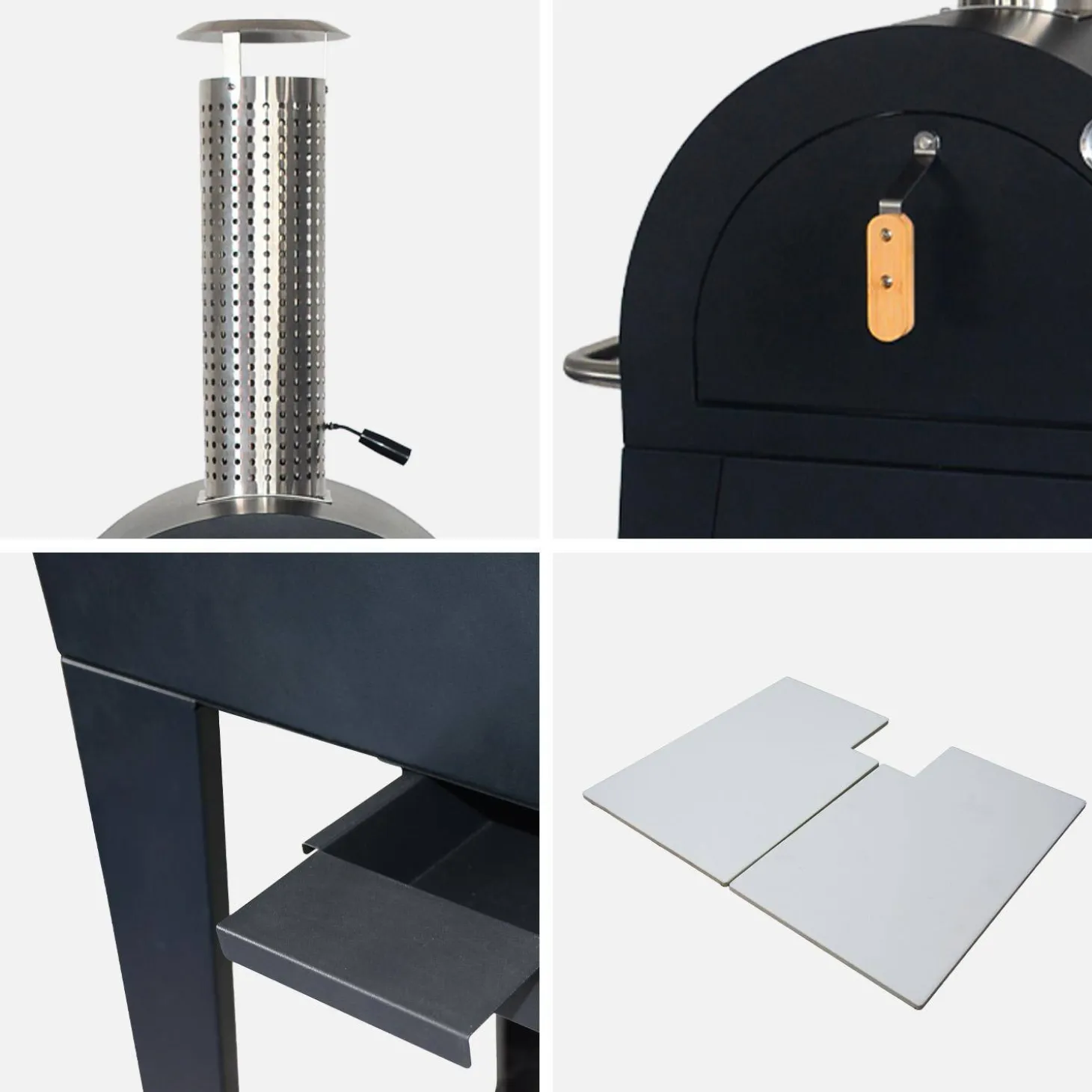 Horno de pizza exterior con mesa