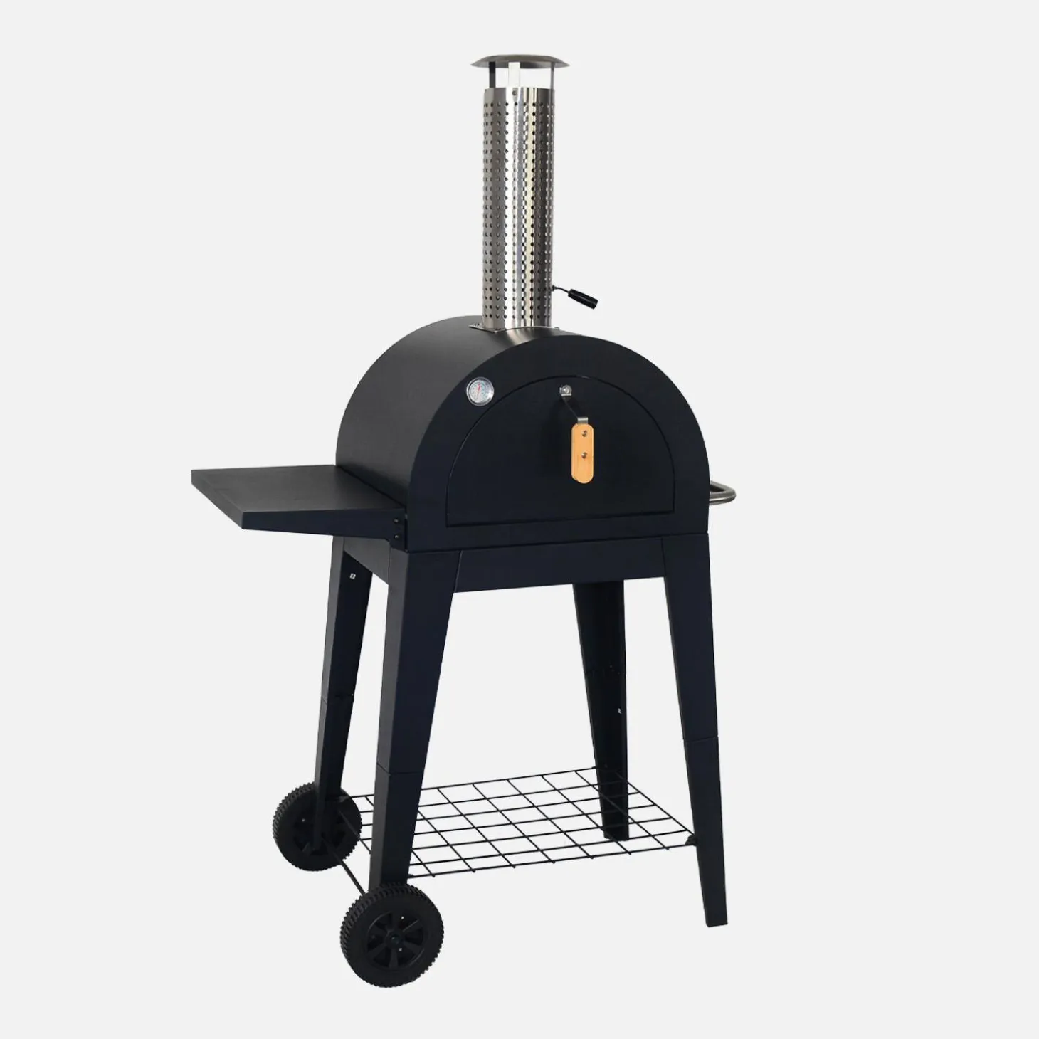 Horno de pizza exterior con mesa