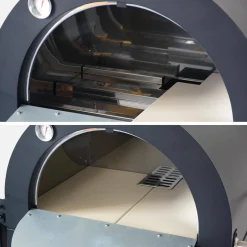 Horno de pizza exterior con mesa