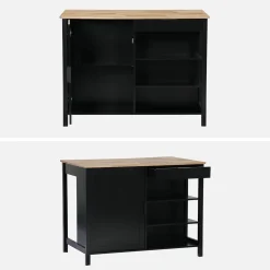 Isla de cocina con 5 estantes, 1 puerta, y 1 cajón