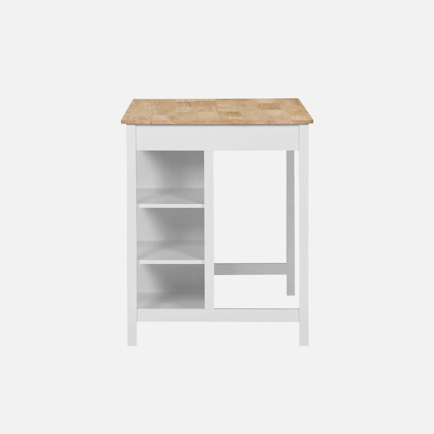 Isla de cocina con 5 estantes, 1 puerta, y 1 cajón