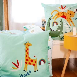 Juego de cama de algodón reversible estampado sabana/arcoíris, 140cm