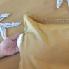 Juego de funda nórdica de algodón mostaza y blanco de 2 plazas