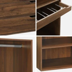 Kit de vestidor modular decorado en madera 3 elementos