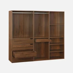 Kit de vestidor modular decorado en madera 3 elementos