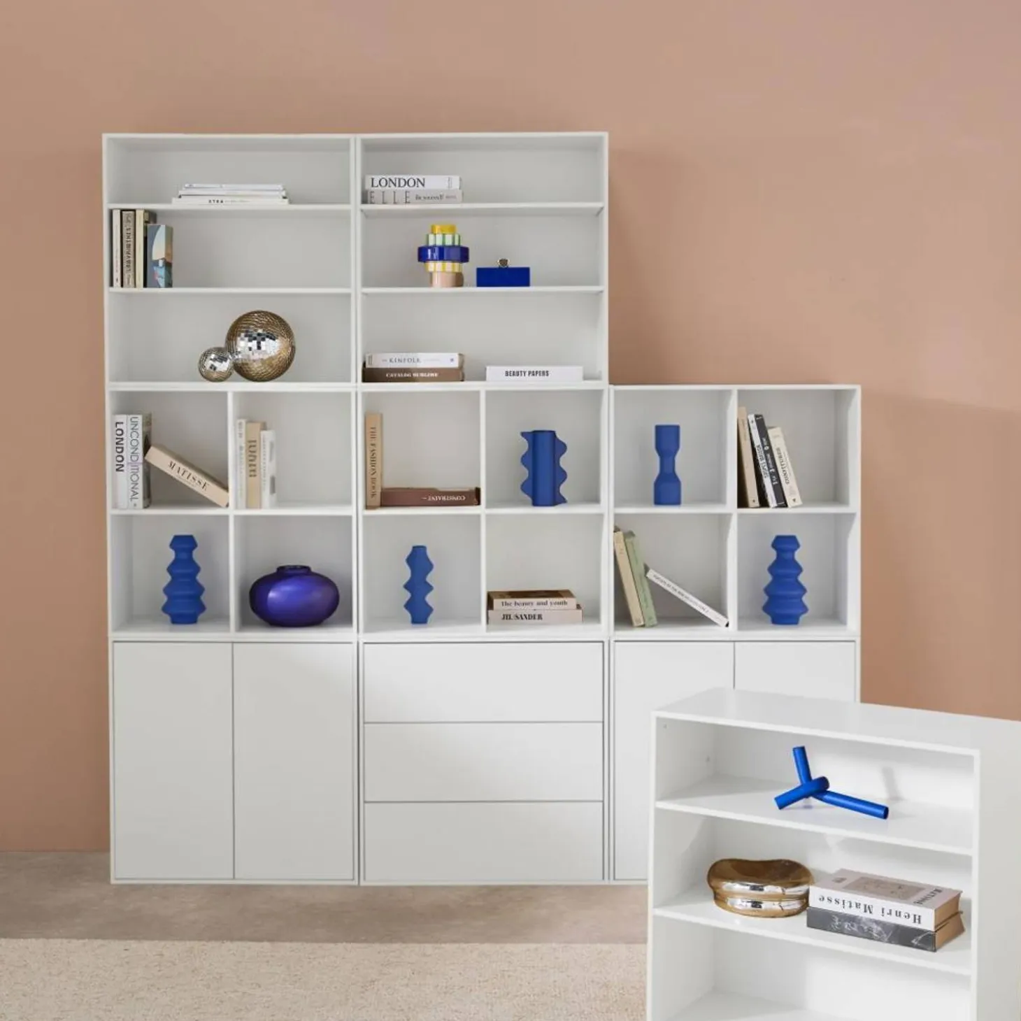Kit estantería o biblioteca modular con 9 secciones