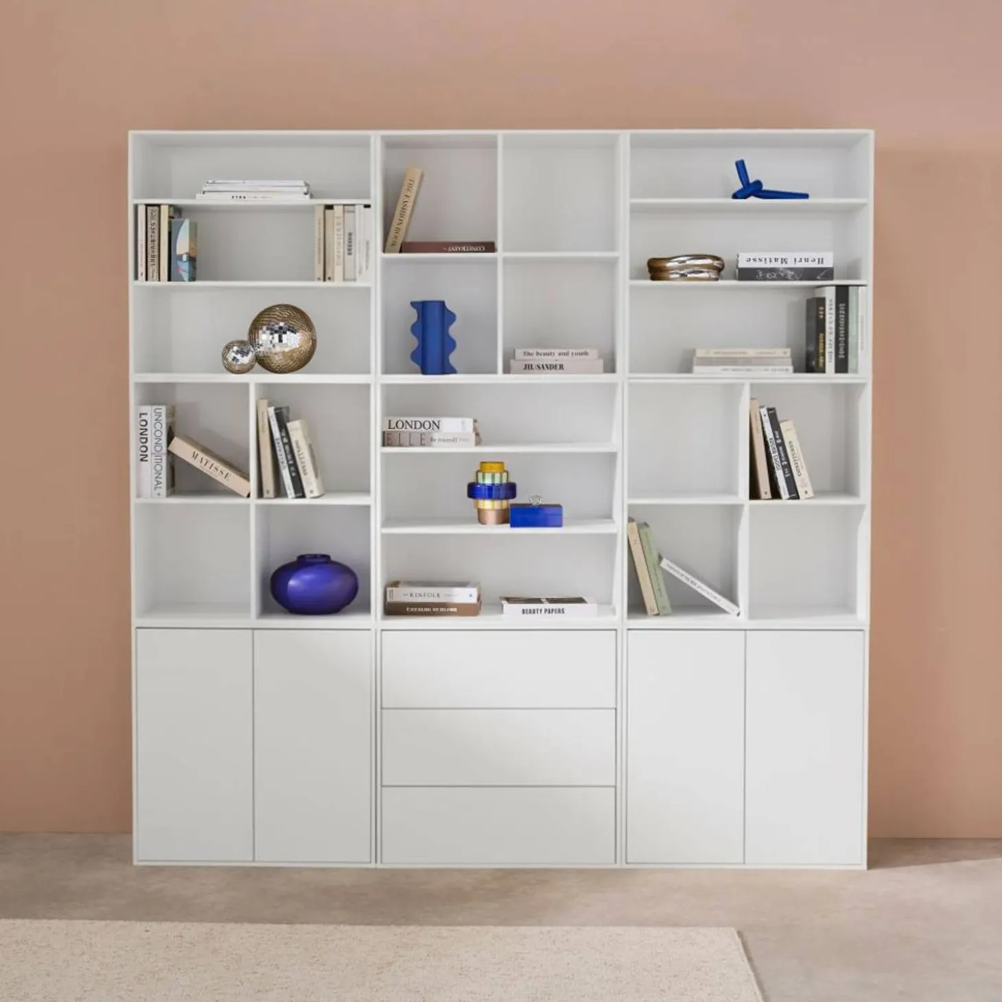 Kit estantería o biblioteca modular con 9 secciones