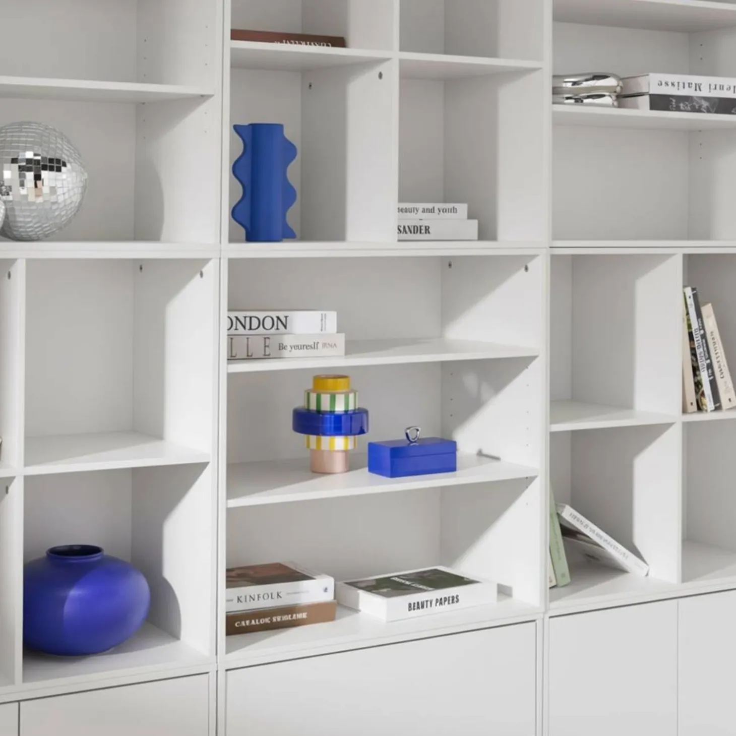 Kit estantería o biblioteca modular con 9 secciones