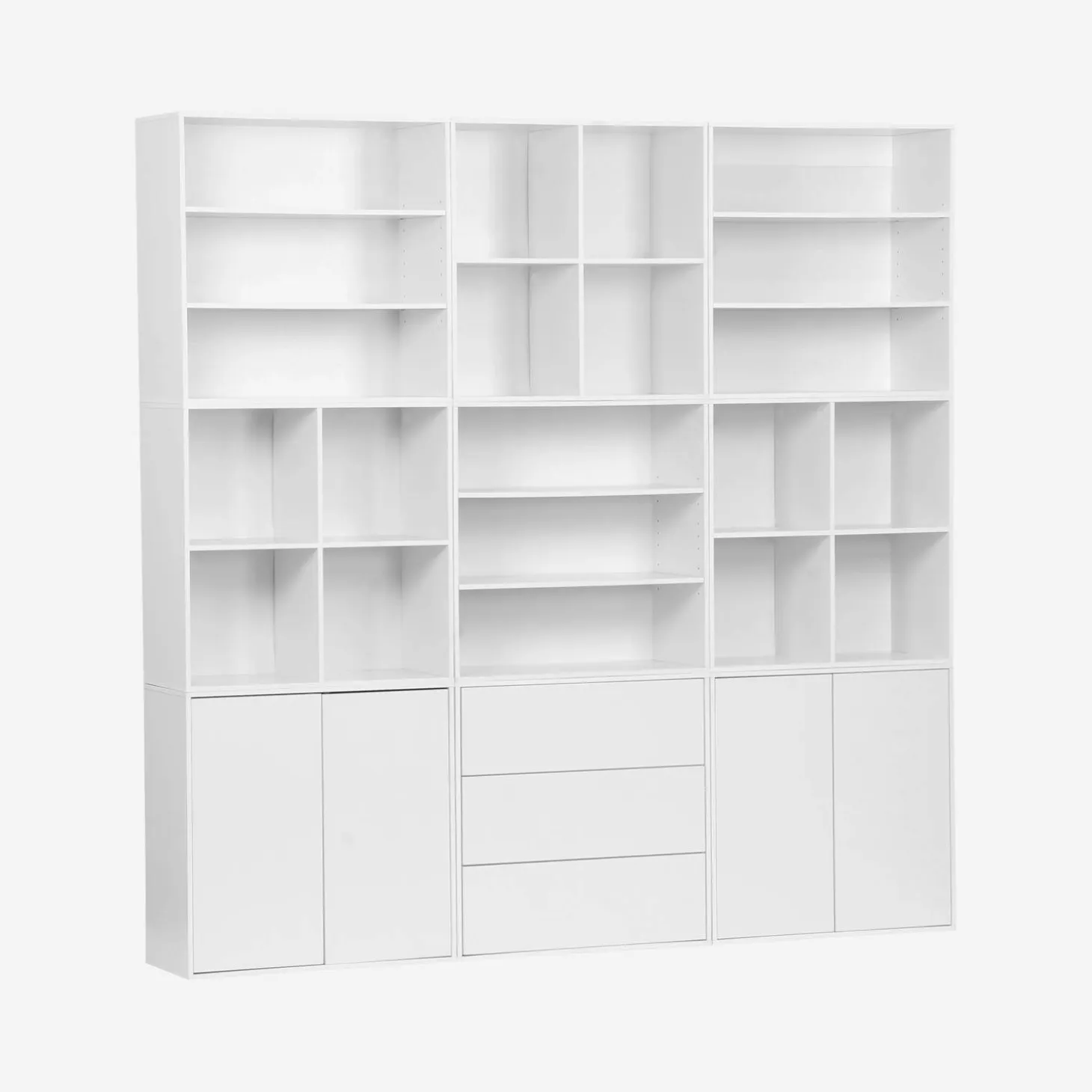 Kit estantería o biblioteca modular con 9 secciones