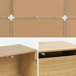 Kit estantería o biblioteca modular decorativa madera con 9 elementos