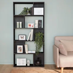 Librería con 5 baldas y 10 compartimentos