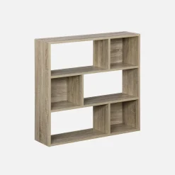 Librería de 3 estantes con 6 compartimentos