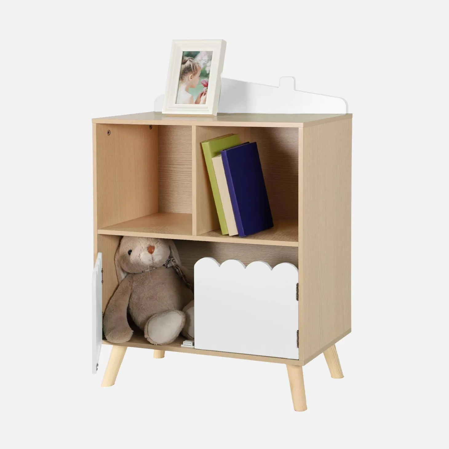Librería infantil de 2 estantes y 2 puertas