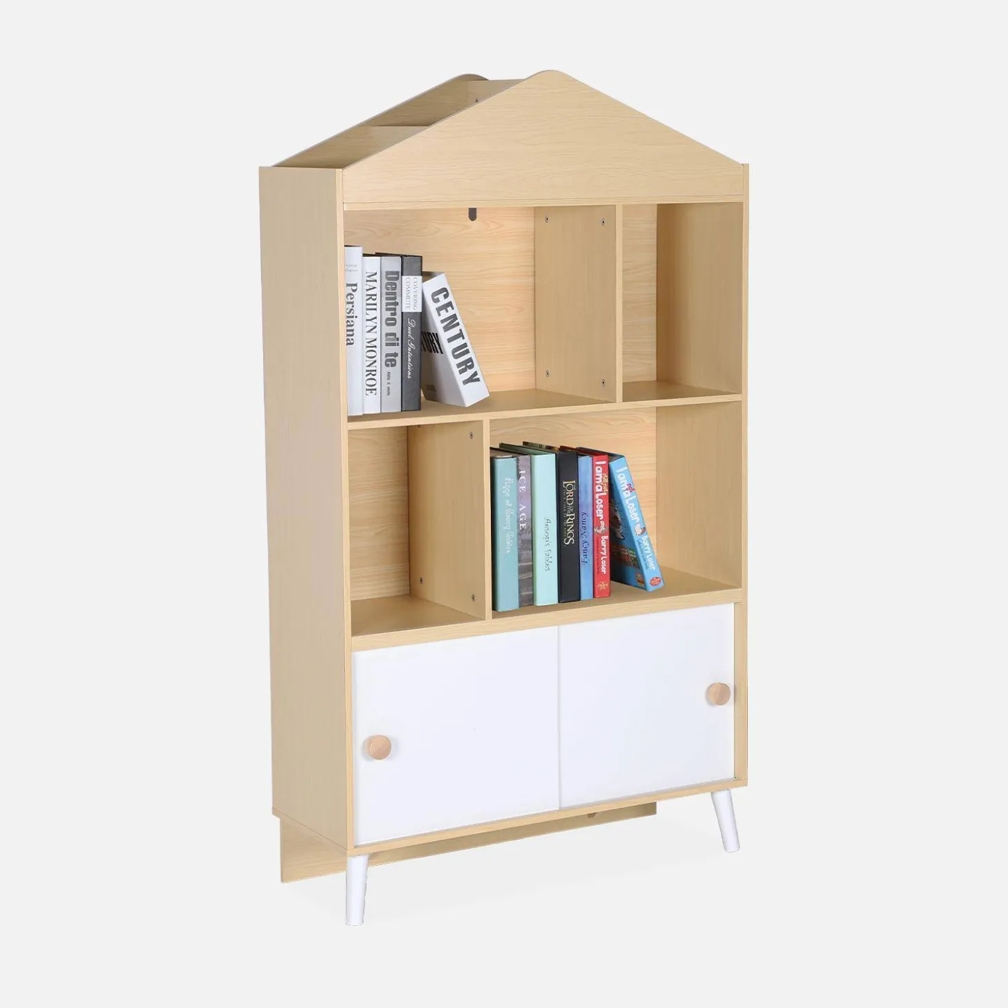Librería infantil de 2 puertas, estantes
