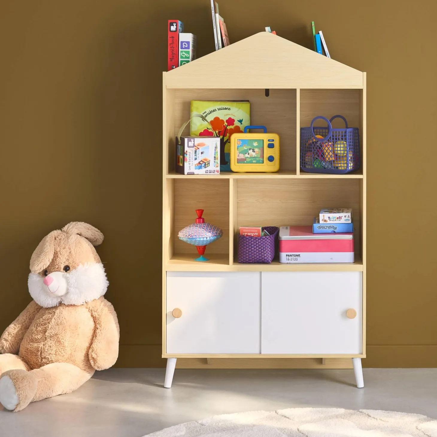 Librería infantil de 2 puertas, estantes