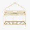 Litera infantil cabaña de pino natural, 90cm