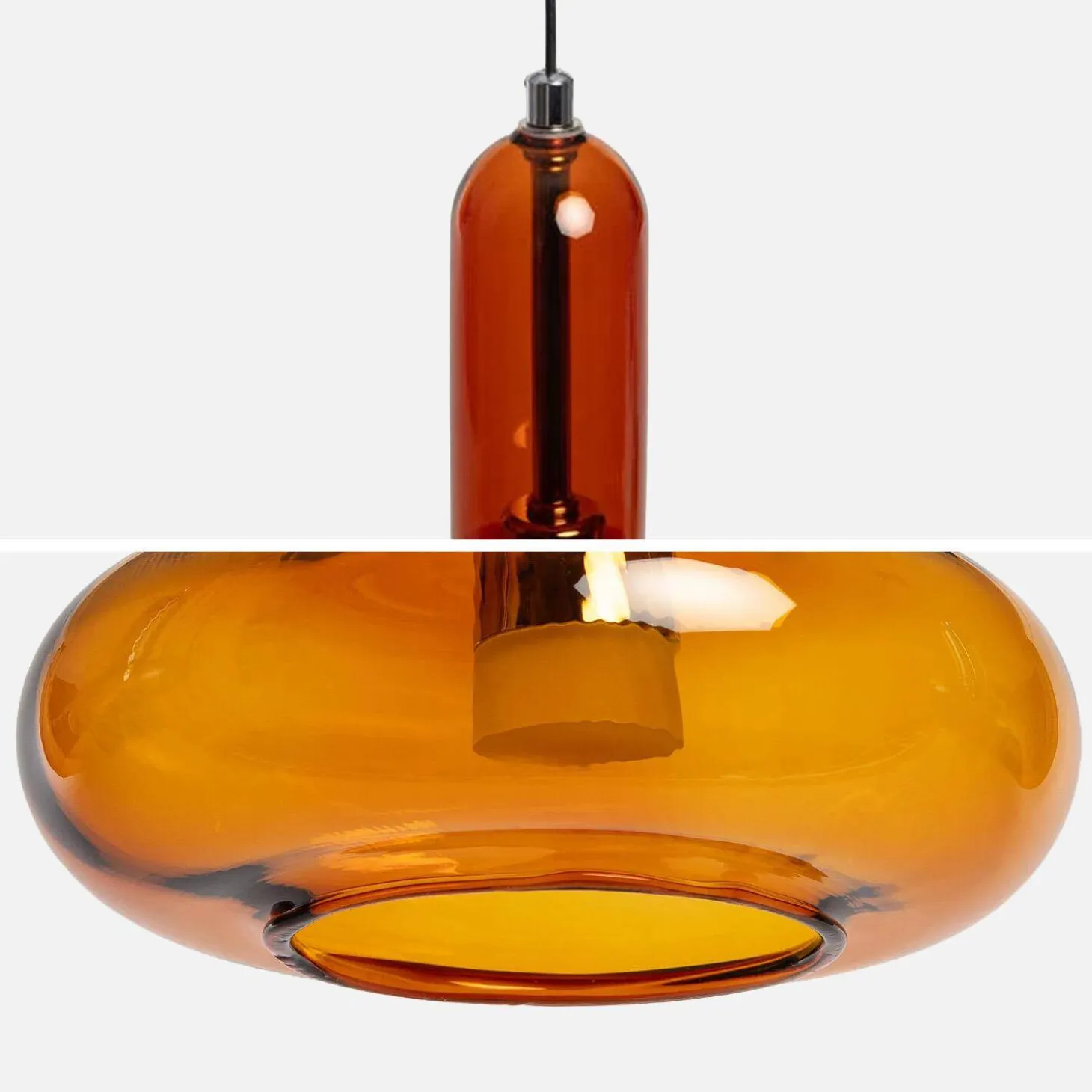 Lámpara colgante de interior LED, interior de cristal, Ø15cm
