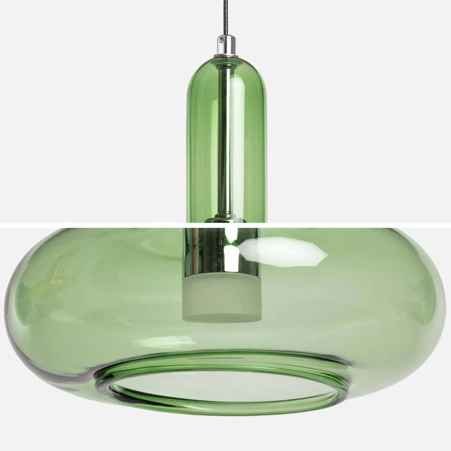 Lámpara colgante de interior LED, interior de cristal, Ø15cm