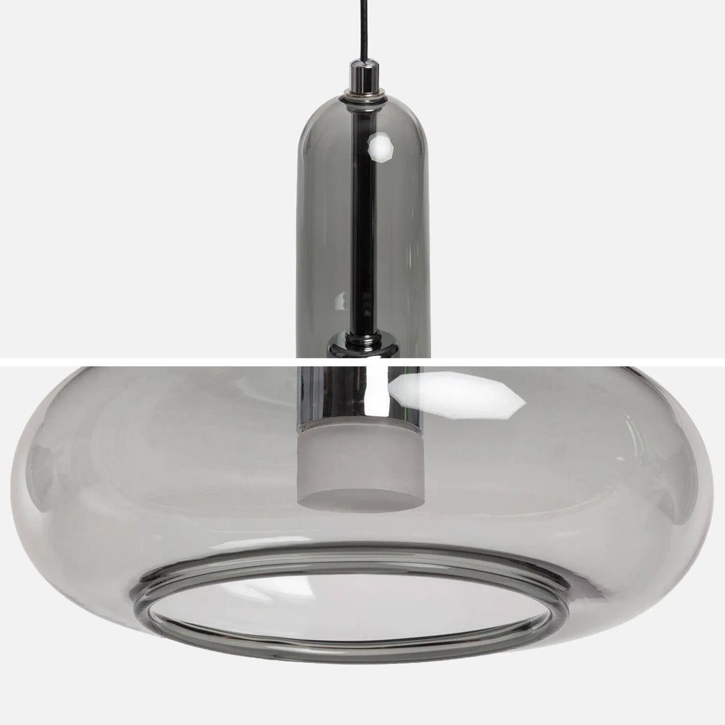 Lámpara colgante de interior LED, interior de cristal, Ø15cm