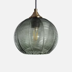 Lámpara colgante de techo con metal y vidrio, 20cm