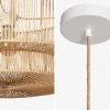 Lámpara colgante de techo con efecto ratán, 50cm