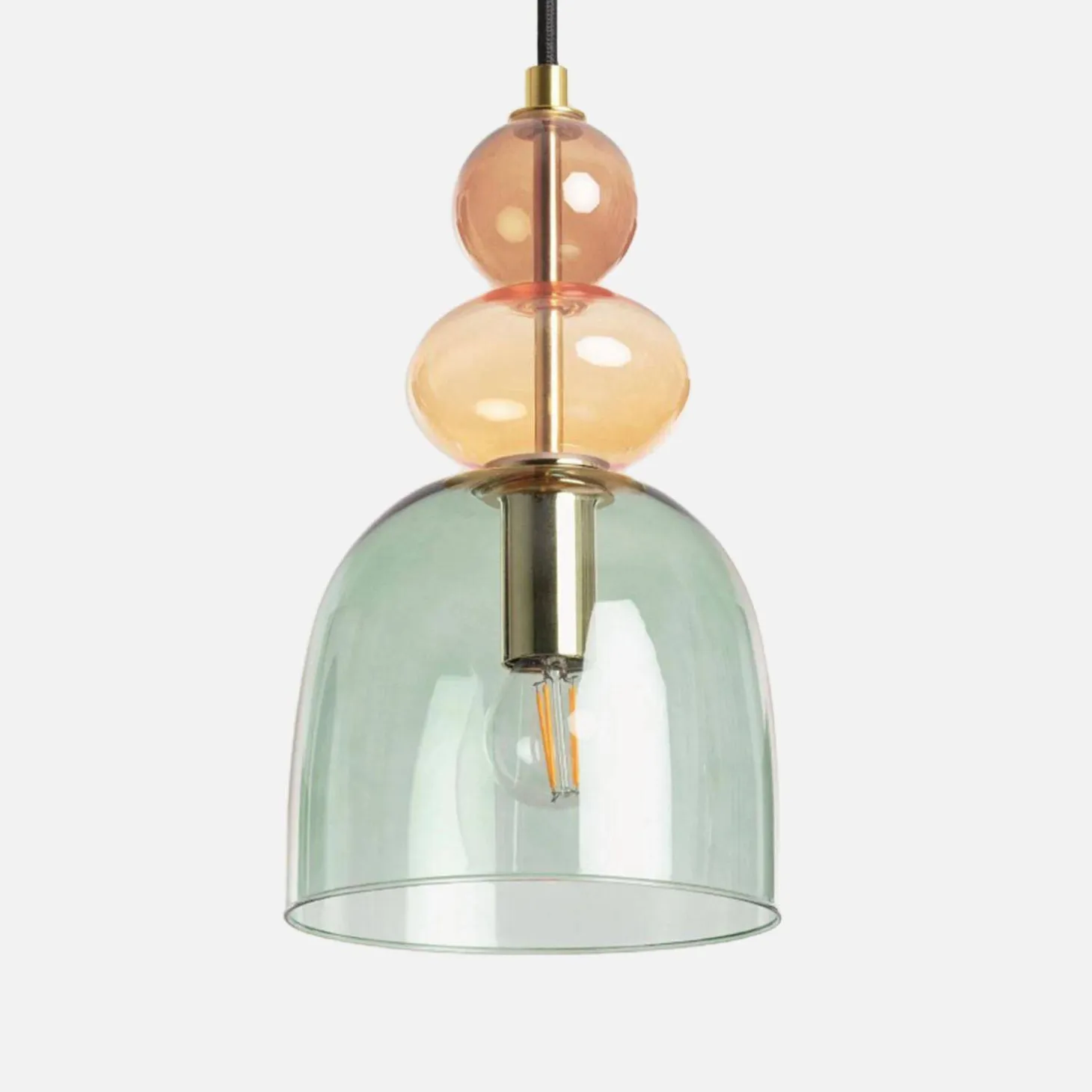 Lámpara colgante, interior de cristal, Ø15cm